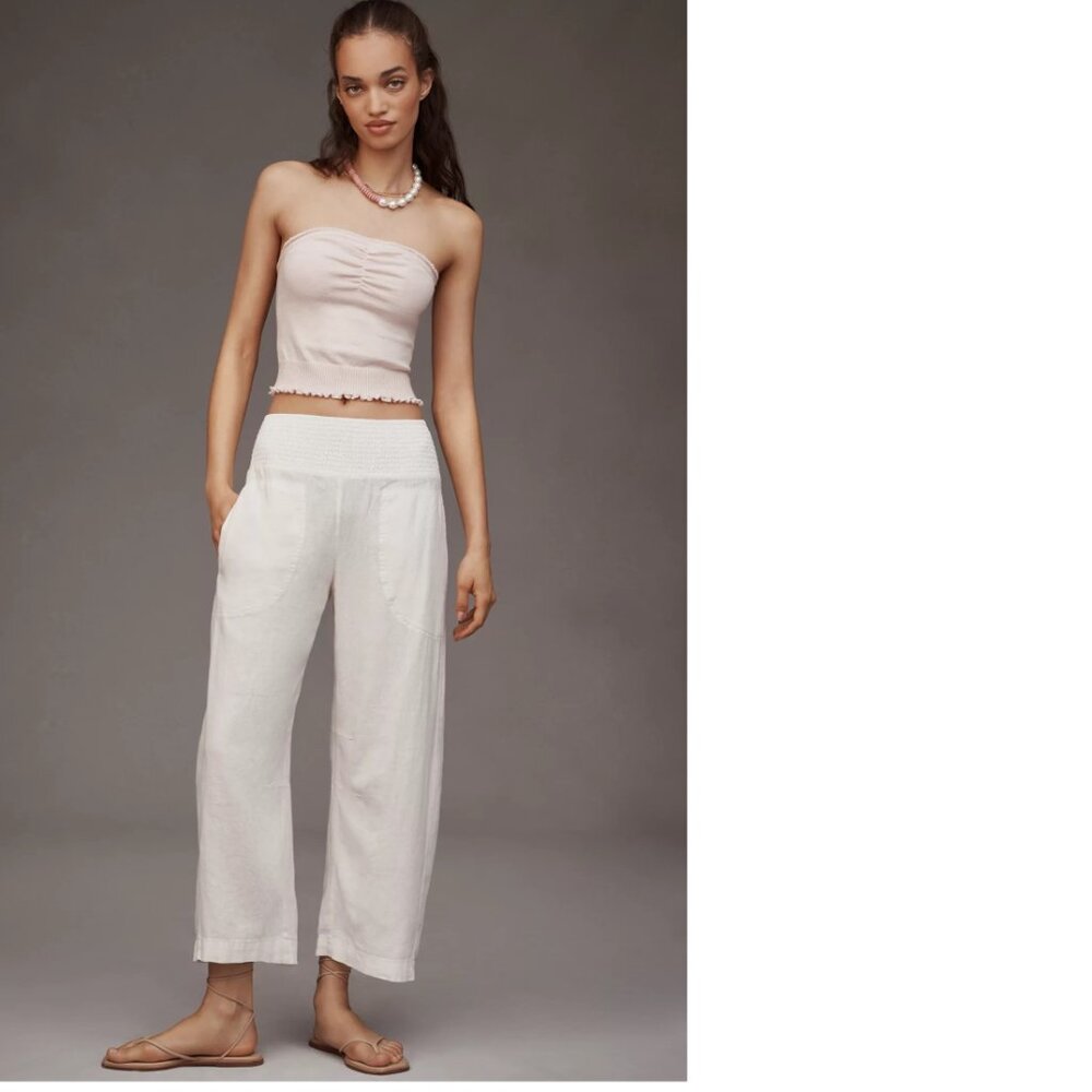Anthropologie White Straight Leg Pants